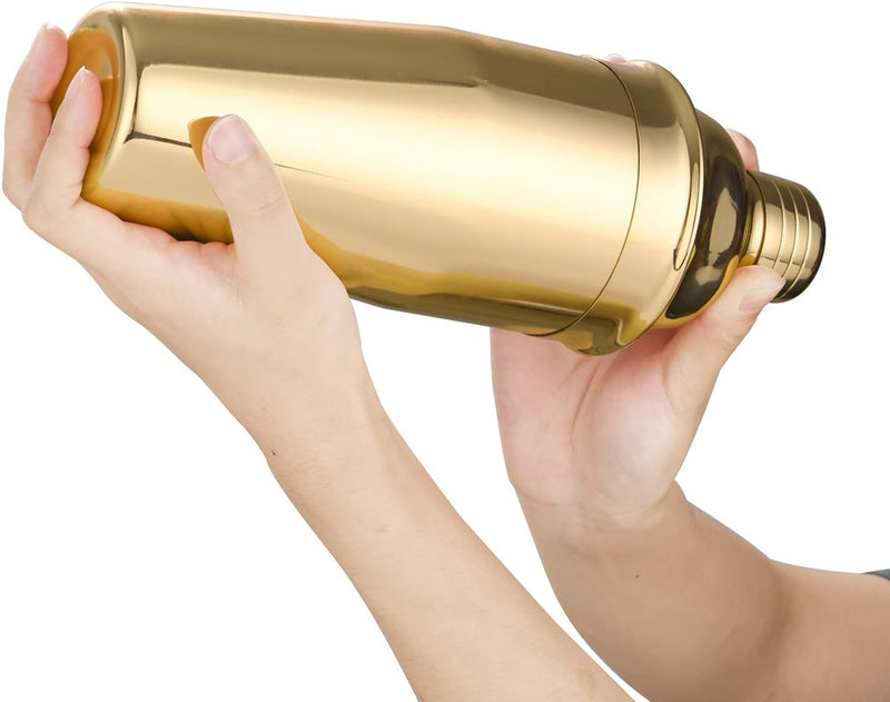 American Gold Cobbler Shaker | Cocktail Shaker | Professional Bartender | 550 ML